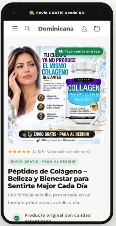 BIZORA en una tienda real, vista móvil